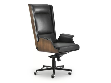 GARBO - High-back leather and wood executive chair by i 4 Mariani - view 2